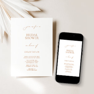 Elegante invitación de ducha de novias blancas Min