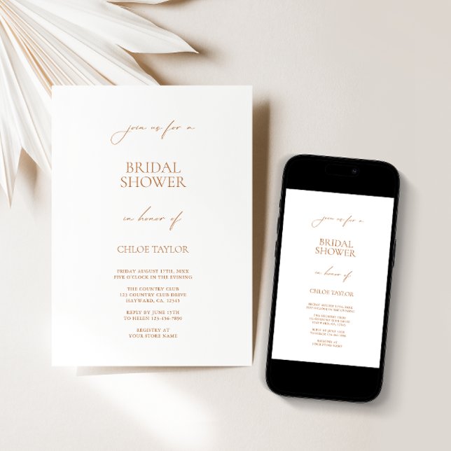 Elegante invitación de ducha de novias blancas Min (Subido por el creador)