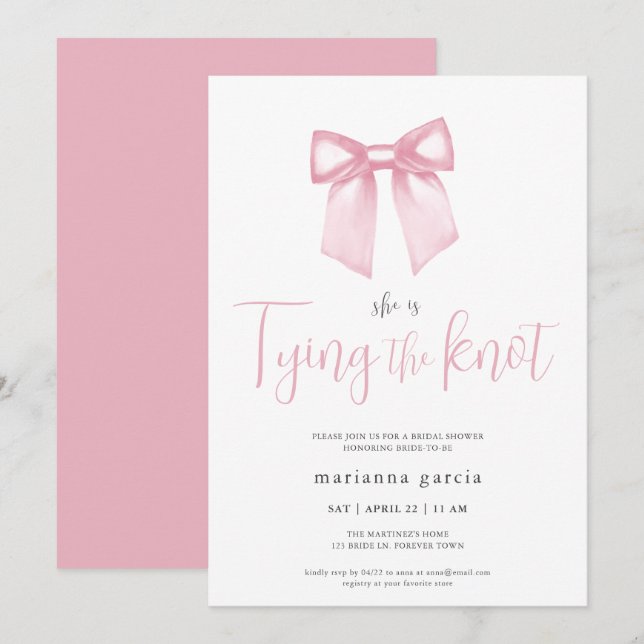Elegante Invitación de ducha de novias con barba r (Anverso / Reverso)