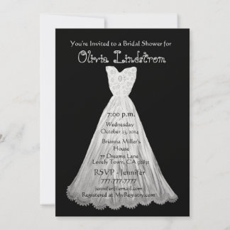 Elegante Invitación de ducha de novias en blanco y