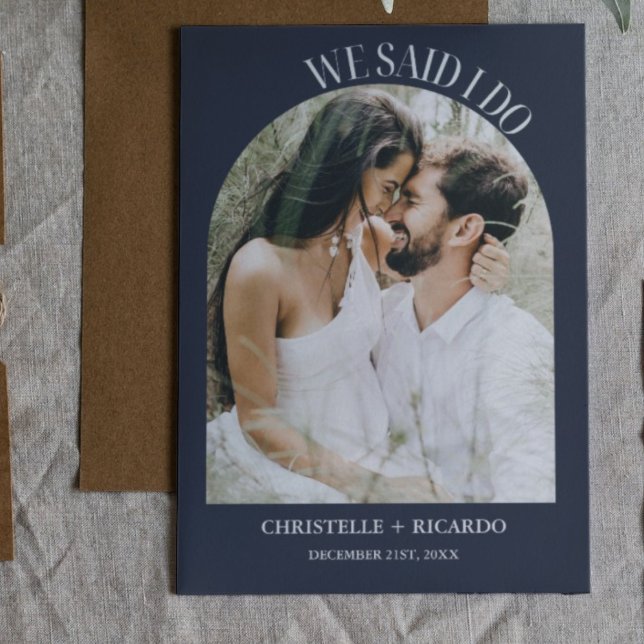 Elegante invitación de Elopement Azul de la Armada (Subido por el creador)