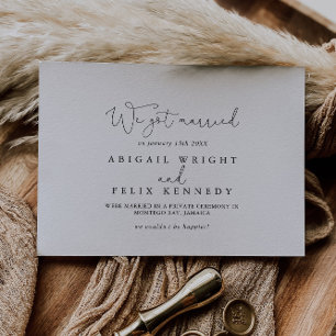 Elegante Invitación de Elopement de Caligrafía Sim