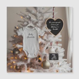 Elegante invitación de embarazo de árbol de Navida