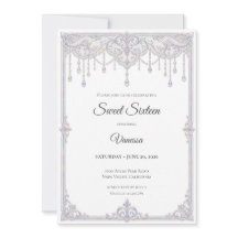 Elegante Invitación de Encaje Irisado para Sweet 1
