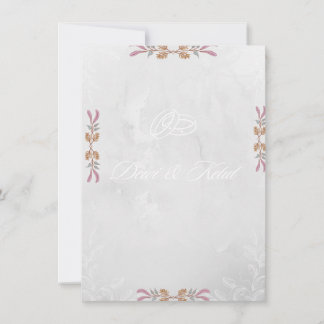 Elegante Invitación de Esquina Floral de Navy y Ru
