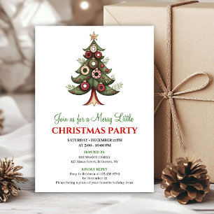 Elegante invitación de fiesta de árbol de Navidad 