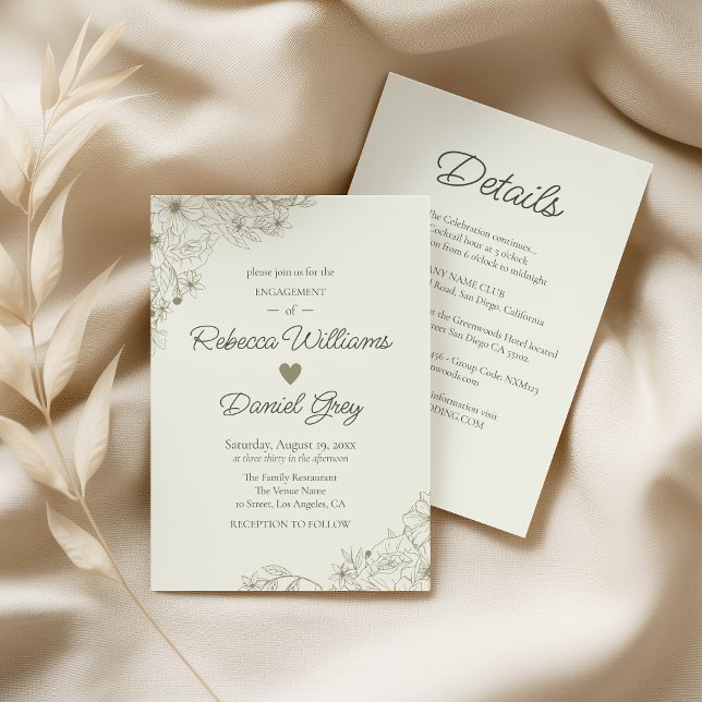 Elegante Invitación de Fiesta de Compromiso Botáni (Subido por el creador)