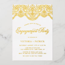 Elegante Invitación de Fiesta de Compromiso con En