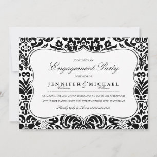 Elegante invitación de fiesta de compromiso de Dam
