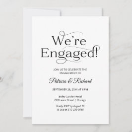 Elegante Invitación de Fiesta de Compromiso Estamo