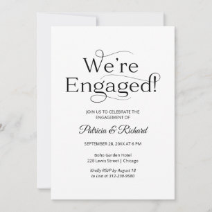 Elegante Invitación de Fiesta de Compromiso Estamo