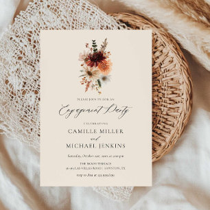 Elegante invitación de fiesta de compromiso floral