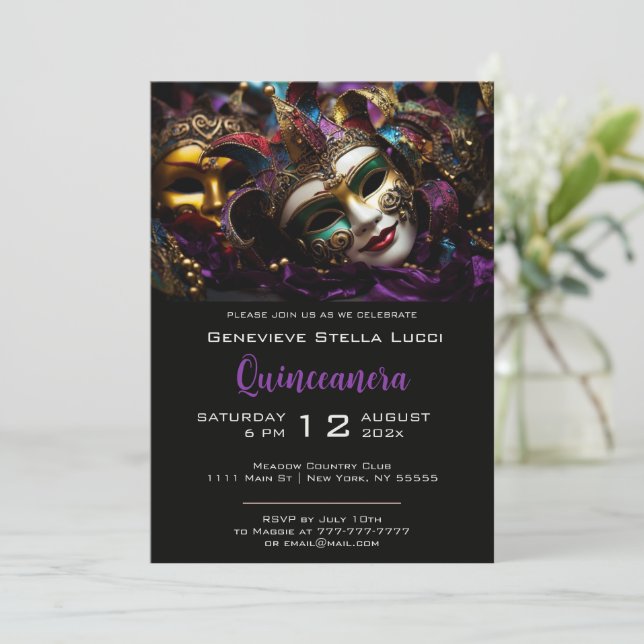 Elegante invitación de fiesta de cumpleaños por la (Anverso de pie)