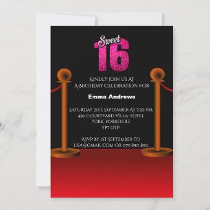 Elegante Invitación de fiesta de la Alfombra Roja