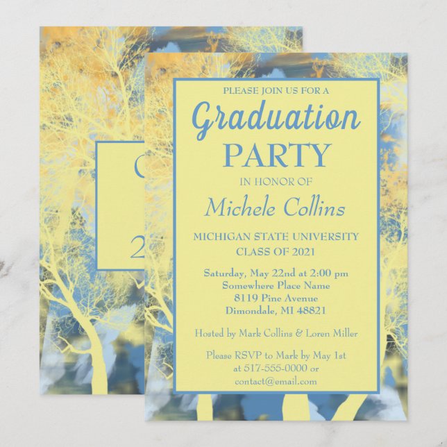 Elegante invitación de fiesta de la fiesta de la p (Anverso / Reverso)