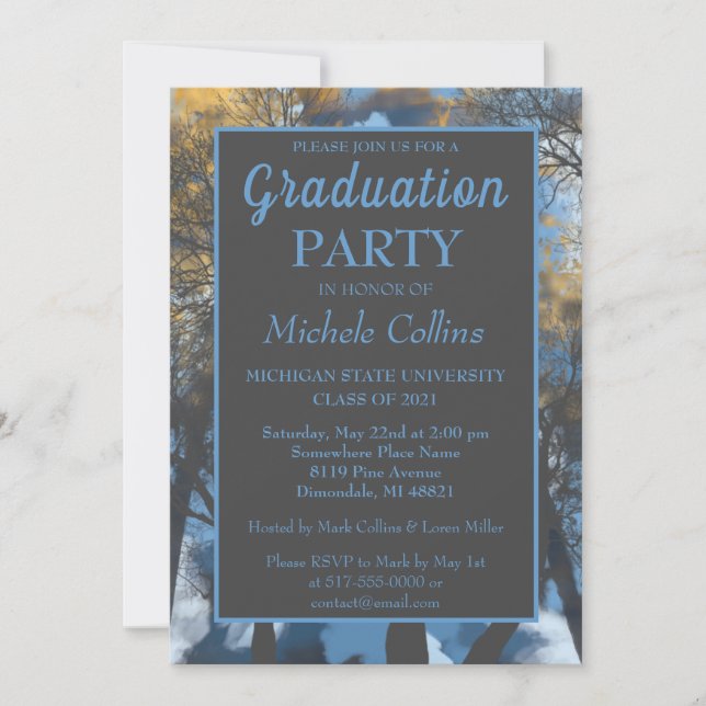 Elegante invitación de fiesta de la fiesta de la p (Anverso)