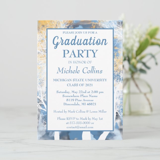 Elegante invitación de fiesta de la fiesta de la p (Anverso de pie)