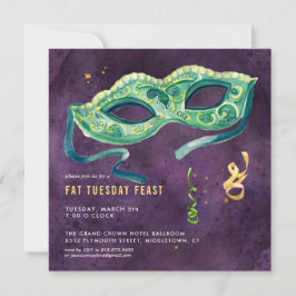 Elegante invitación de fiesta de Mardi Gras