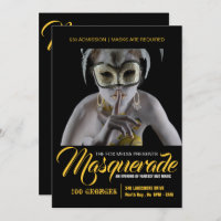 Elegante invitación de fiesta de mascarada