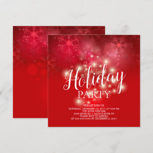 Elegante invitación de fiesta de Navidad con copos