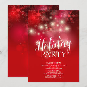 Elegante invitación de fiesta de Navidad con copos