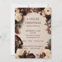 Elegante invitación de fiesta de Navidad con dalia