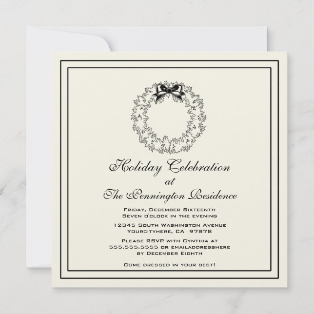Elegante invitación de fiesta de navidades de coro (Anverso)