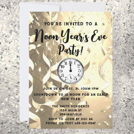 Elegante invitación de fiesta de Nochevieja al med