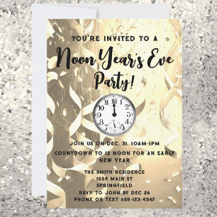 Elegante invitación de fiesta de Nochevieja al med