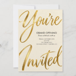 Elegante Invitación de Fiesta de Oro You're Invite