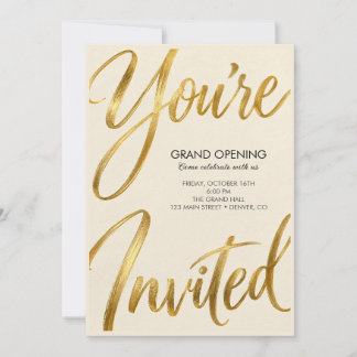 Elegante Invitación de Fiesta de Oro You're Invite