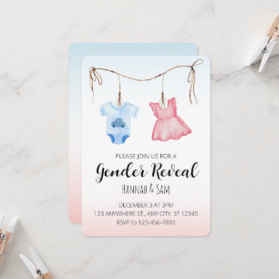 Elegante invitación de fiesta de revelación de gén