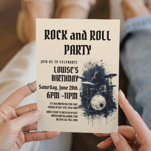 Elegante Invitación de fiesta de Rock And Roll en  (Subido por el creador)