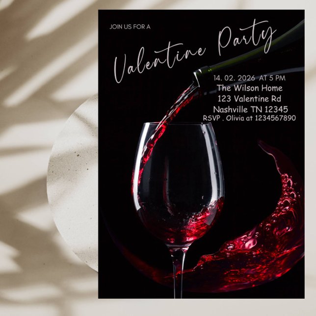 Elegante Invitación de Fiesta de San Valentín con  (Subido por el creador)