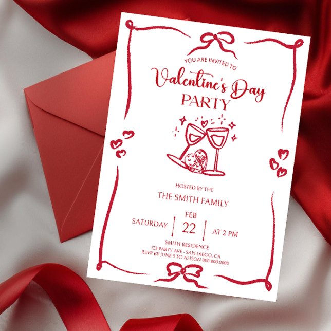 Elegante invitación de fiesta de San Valentín dibu (Subido por el creador)