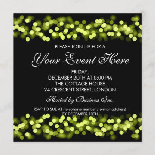 Elegante invitación de fiesta Green Hollywood Glam
