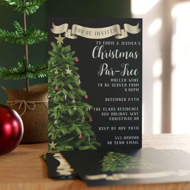 Elegante invitación de fiesta navideña (Perfect invitation for your holiday party. Just add your details. Merry Christmas!)