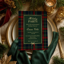 Elegante invitación de fiesta navideña, clásico ve