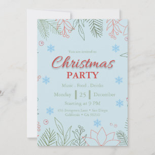 Elegante Invitación de Fiesta Navideña Festiva