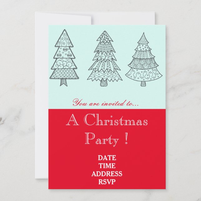 Elegante invitación de fiesta para Navidades de ár (Anverso)