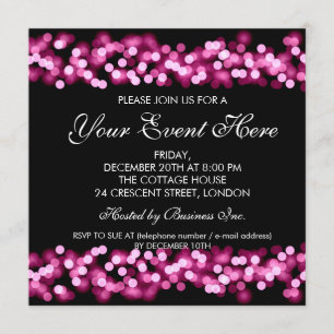 Elegante invitación de fiesta Rosa Hollywood Glam