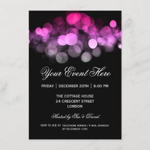 Elegante invitación de fiesta Rosa Negro