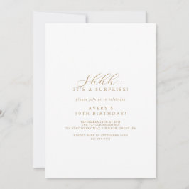 Elegante invitación de fiesta sorpresa con guión d