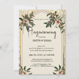 Elegante Invitación de Floral para Calentamiento d