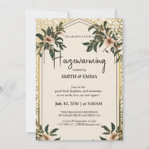 Elegante Invitación de Floral para Calentamiento d