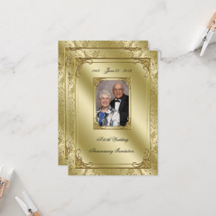 Elegante Invitación de Foto de Aniversario de Boda