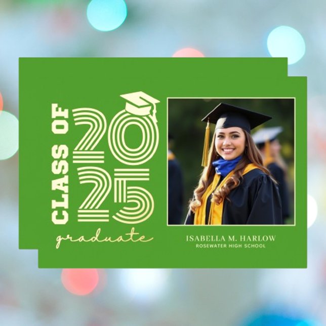 Elegante Invitación de foto de graduación de Oro V (Subido por el creador)