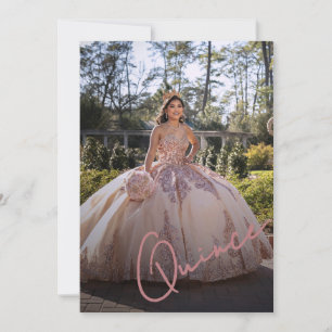 Elegante Invitación de Foto de Quinceañera Princes