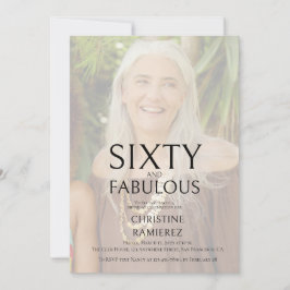 Elegante Invitación de Foto para Cumpleaños Sesent