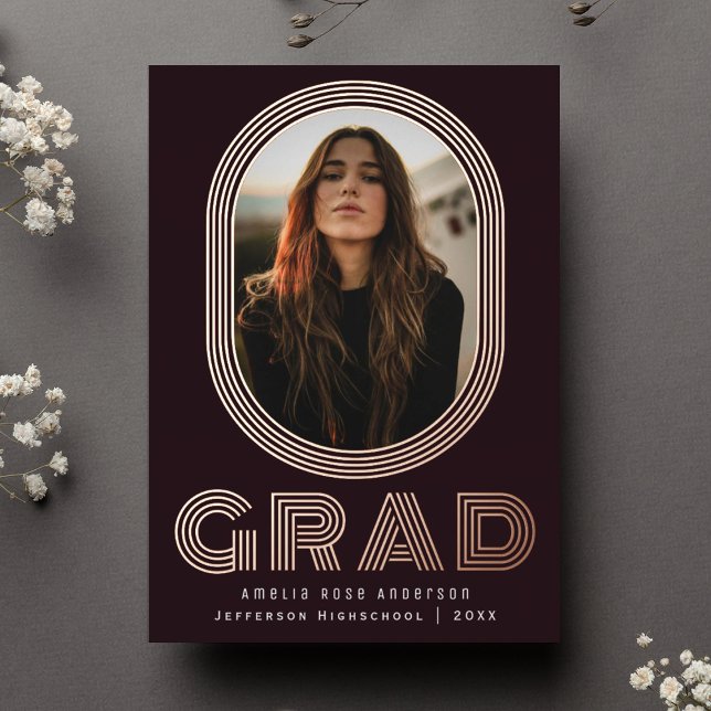 Elegante Invitación de fotografía de graduación re (Subido por el creador)